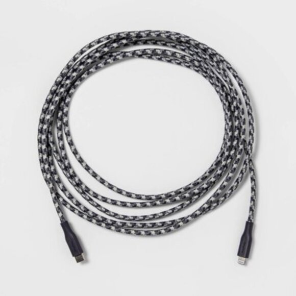 Heyday Lightning to USB-C Fast Charging Cable Braided 10-feet Long Blue Dusk NWT - Picture 7 of 7